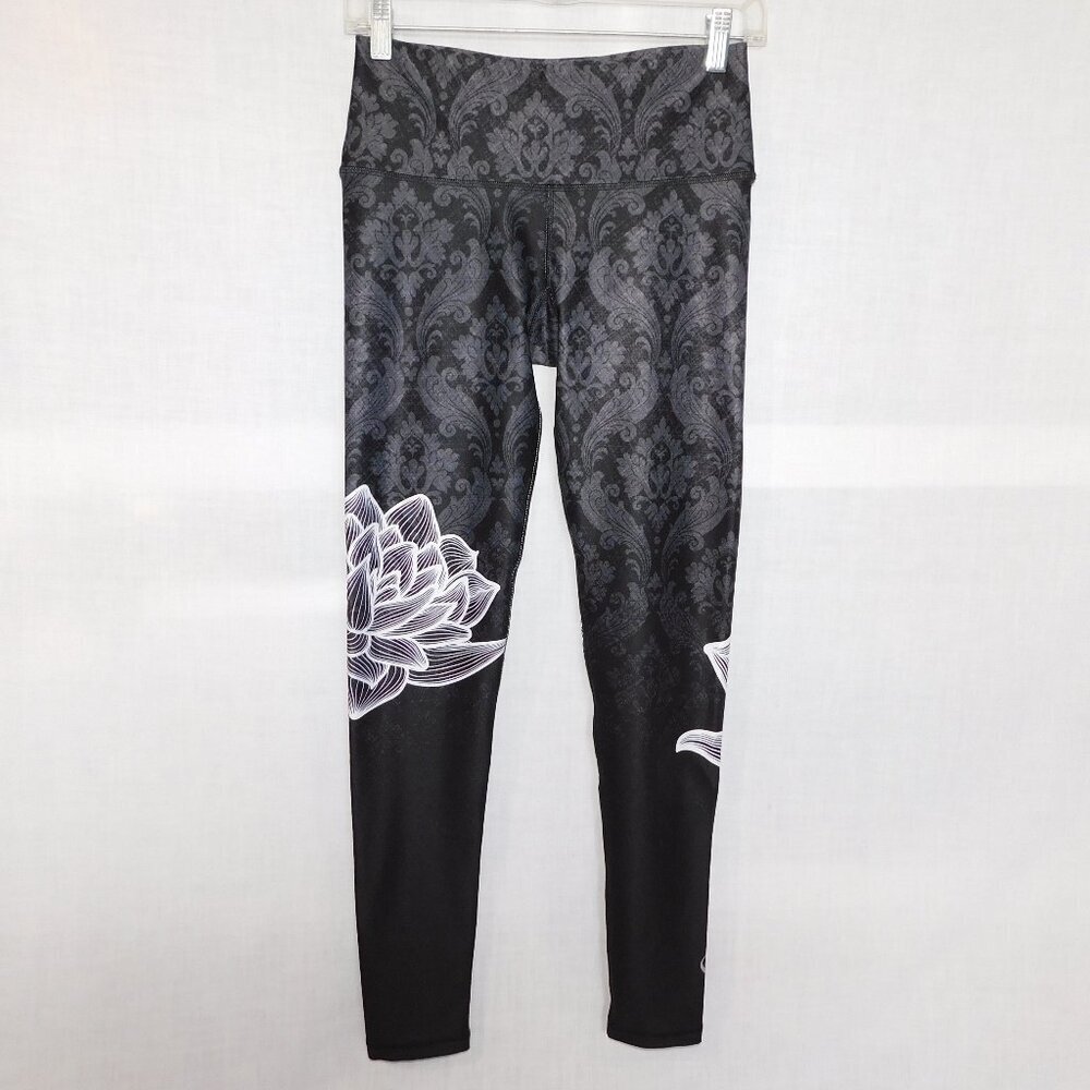 My Inner Fire Lotus Leggings Black White Yoga Workout Athletic Womens 6